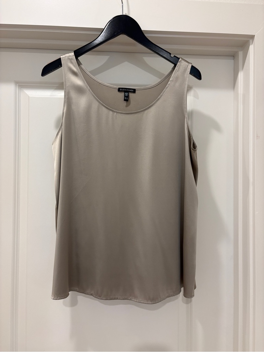 Eileen Fisher Scoop Neck Sleeveless Stretch Silk Tank Camisole Sz Medium